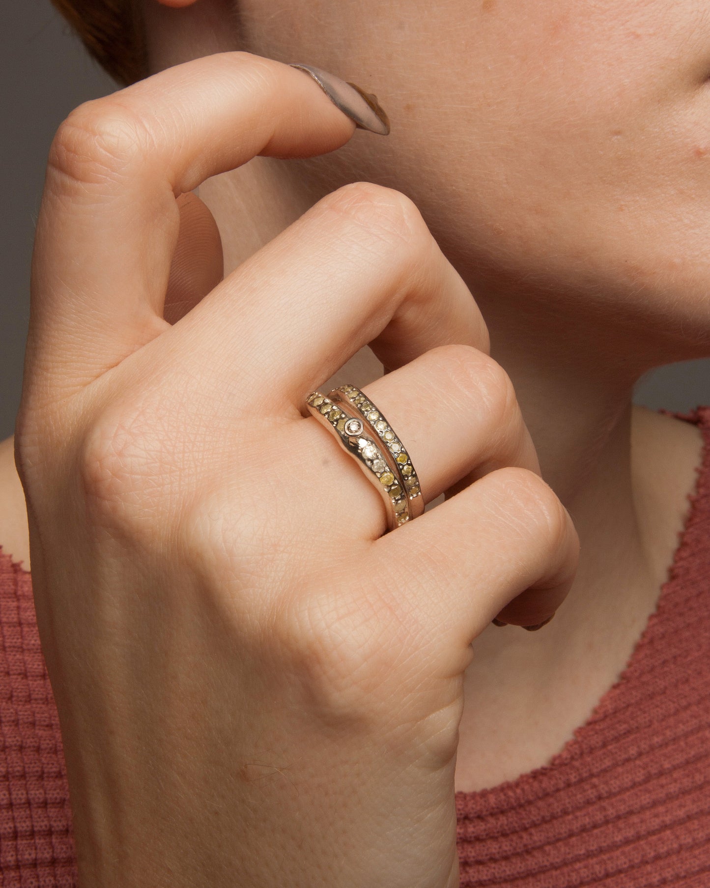 Seiko Yellow and Cognac Diamond Ring