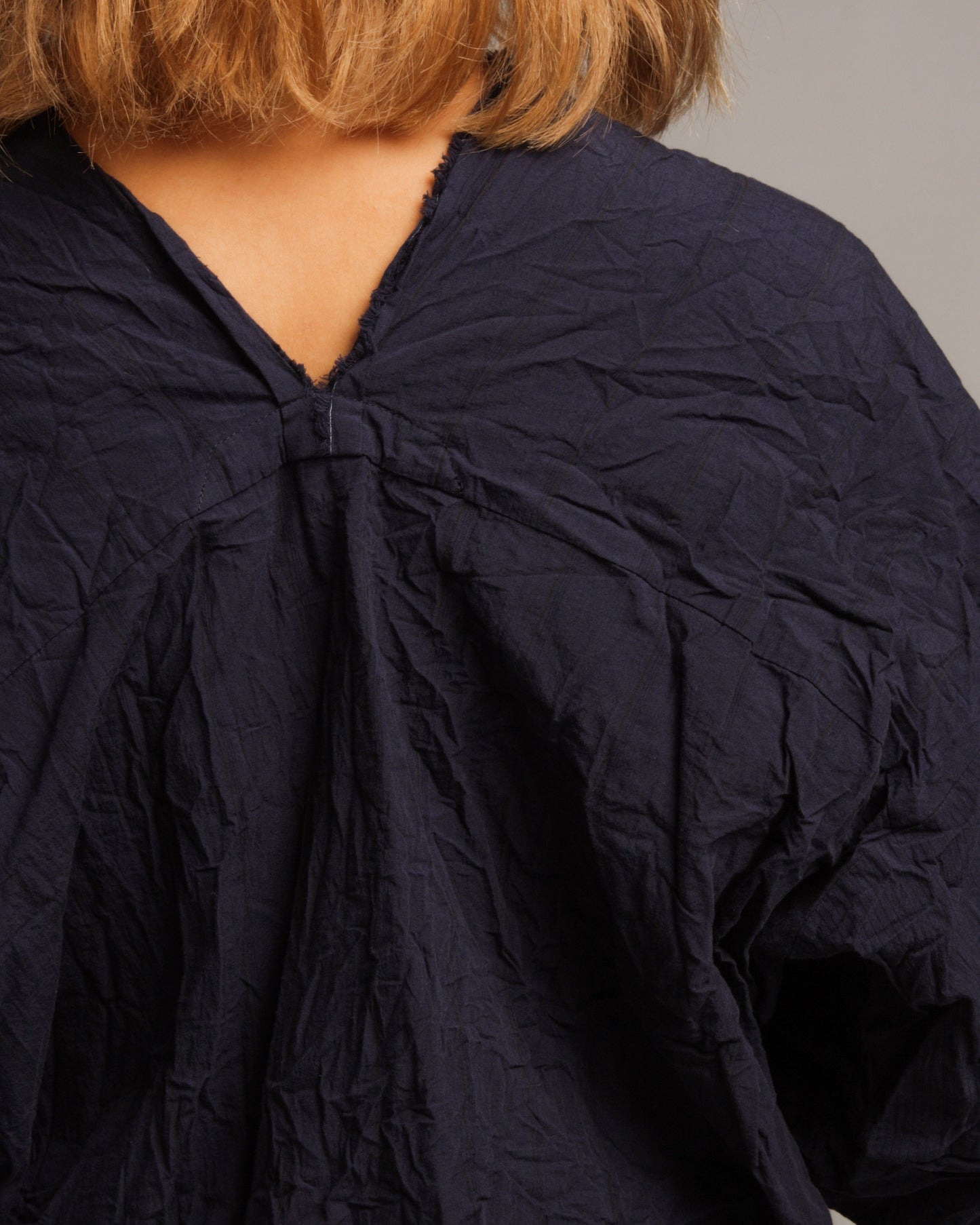 Navy V-Neck Stripe Blouse