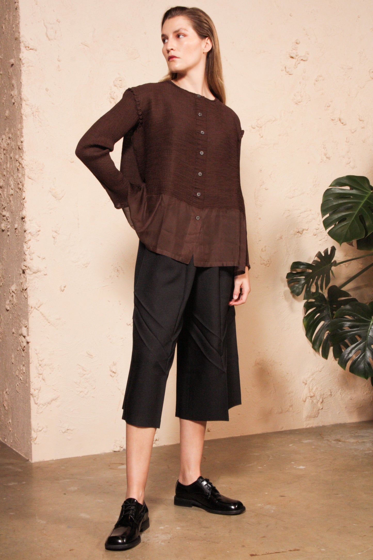Crepe Blouse Brown