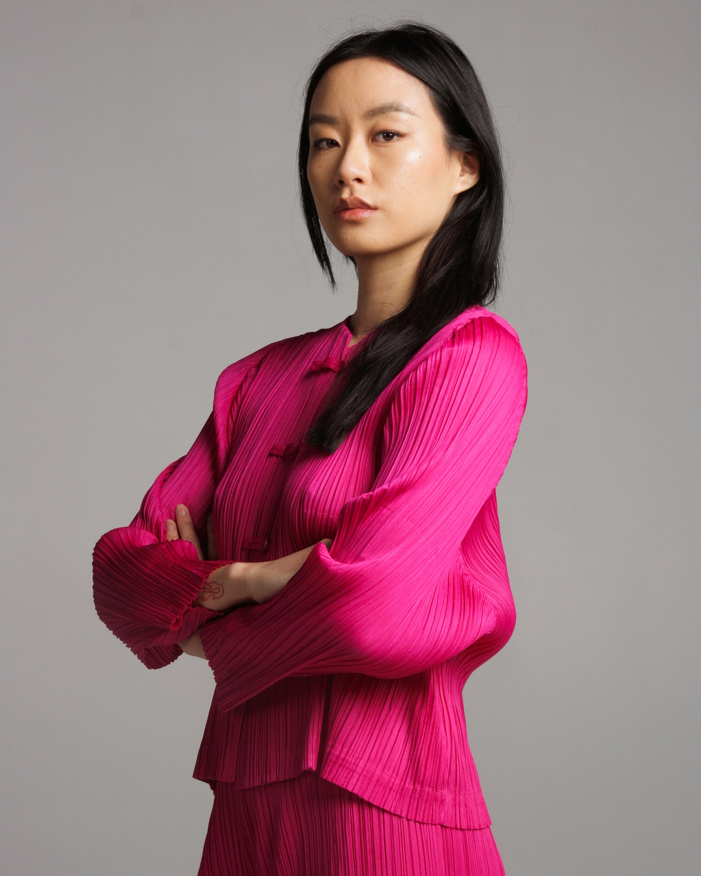 Collarless Pink Shirt