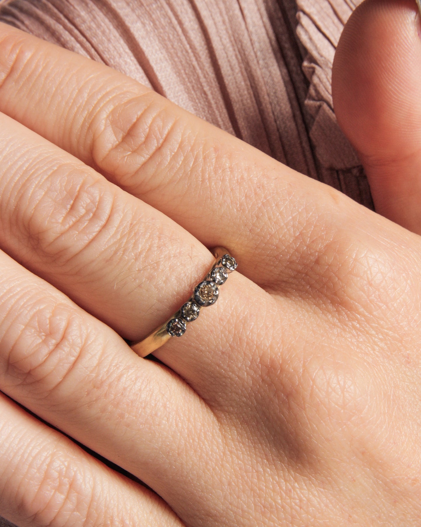 Poppy III Copper Cognac Diamond Ring