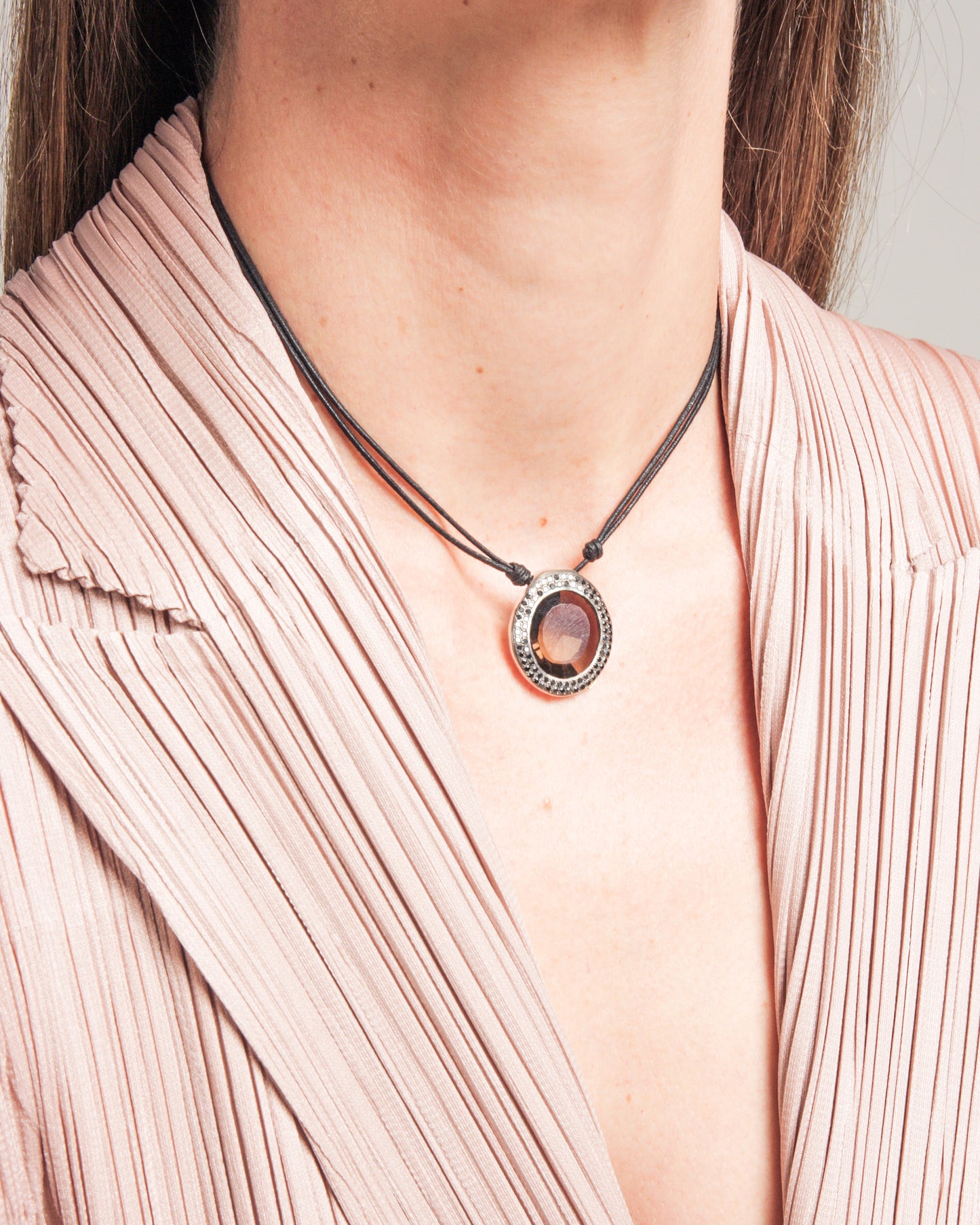 Pew Black Diamond and Smoky Quartz Necklace