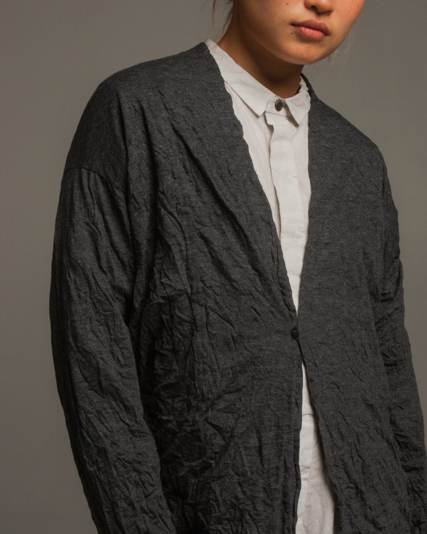 Grey Marle Cotton Knit Cardigan