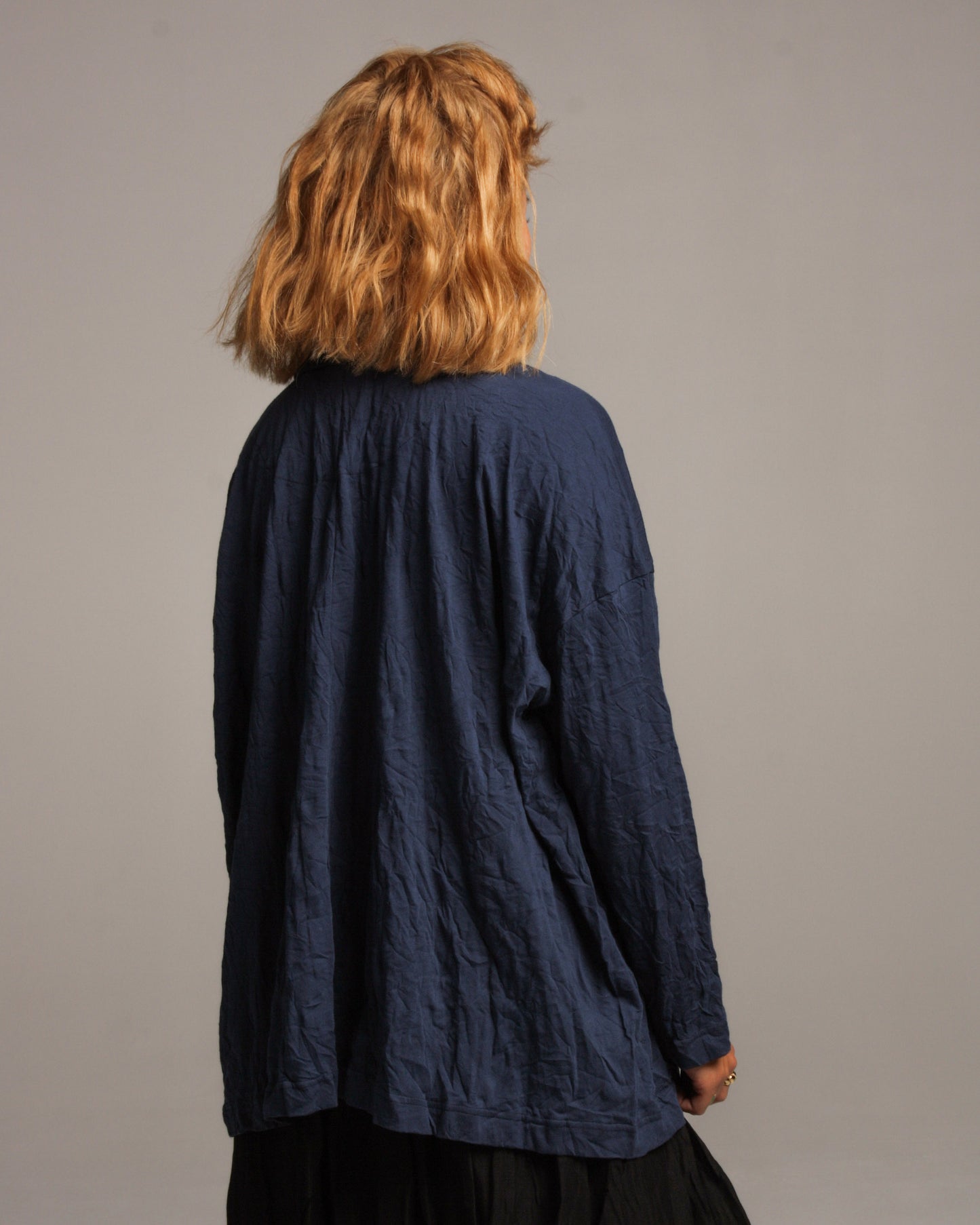 Navy Corrugated Cardigan