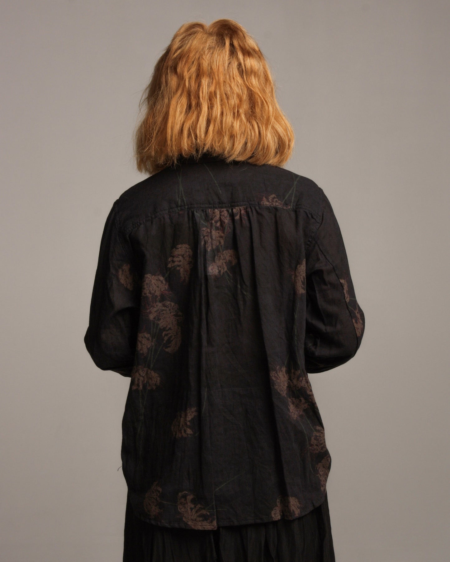 Black Floral Button Down Shirt