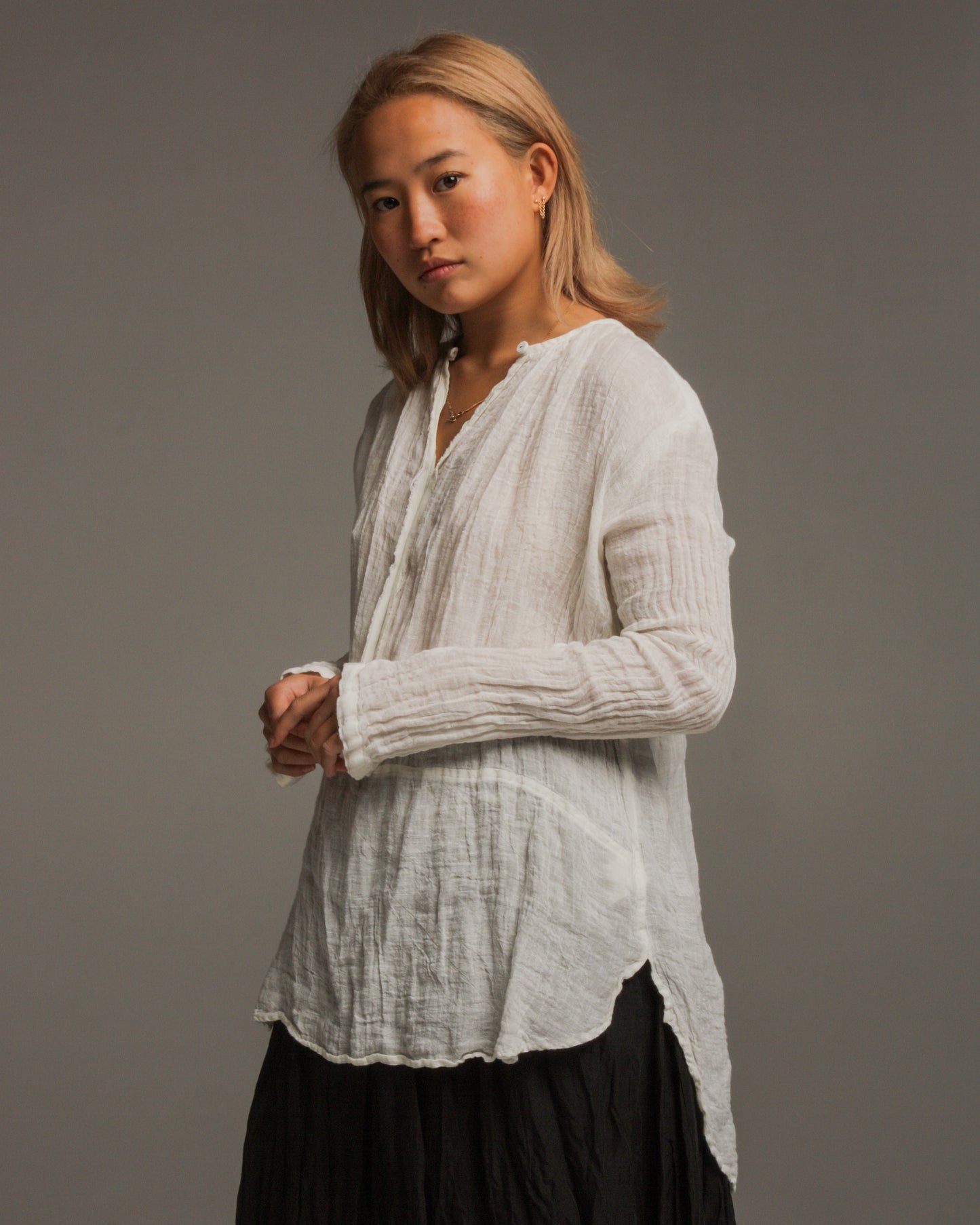 Off White Woven Blouse