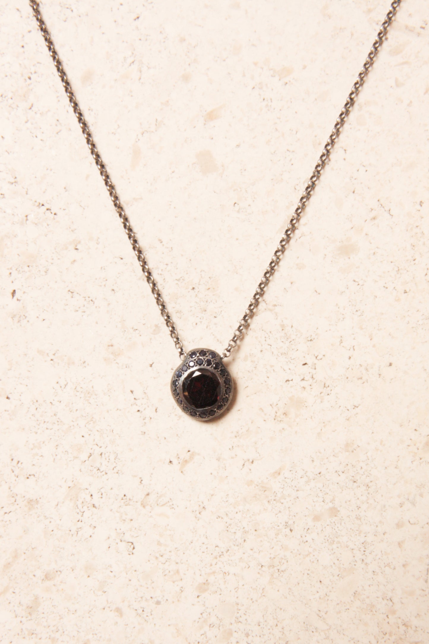 Garnet and Blue Sapphire Necklace