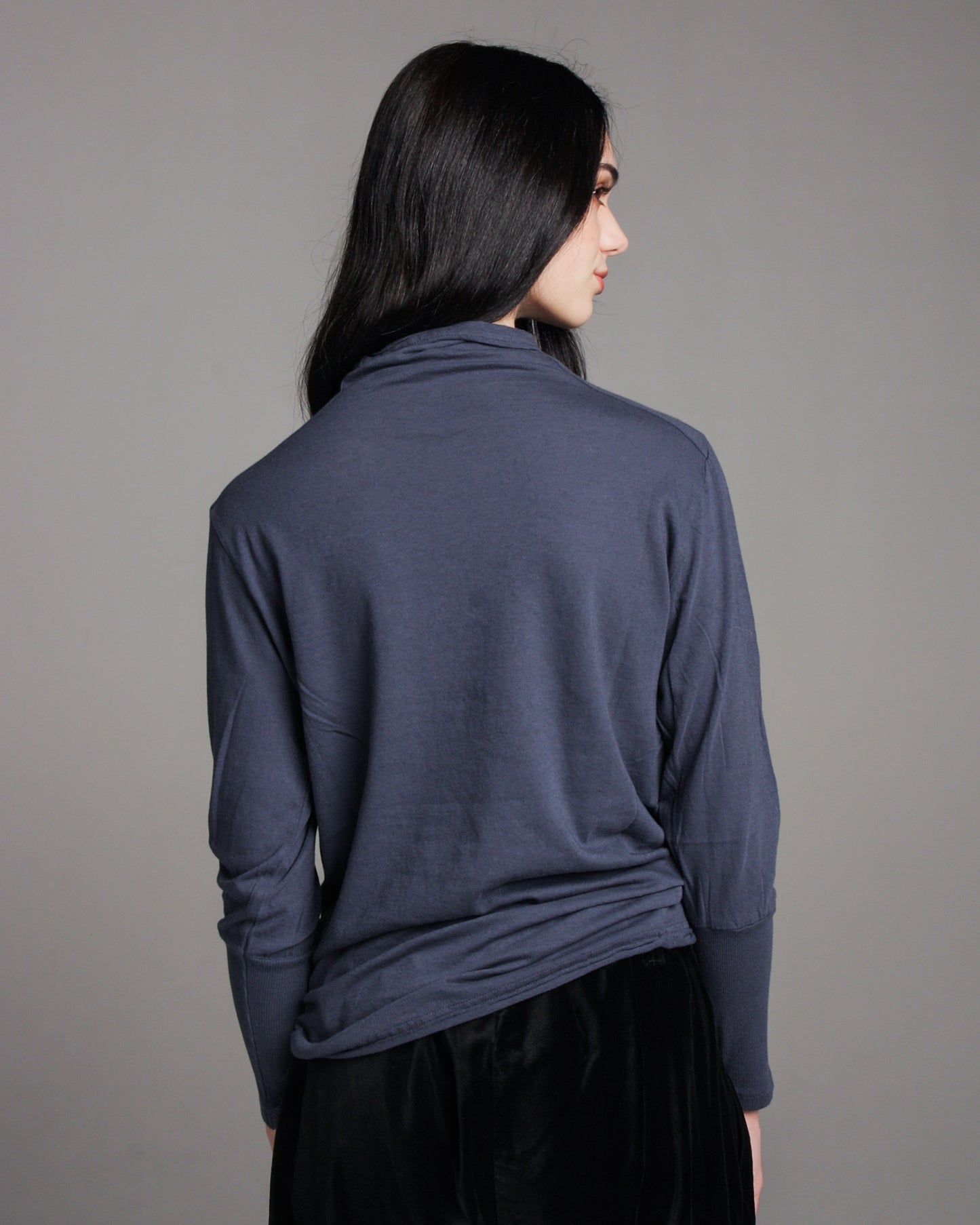 Blue Highneck Longsleeve Top