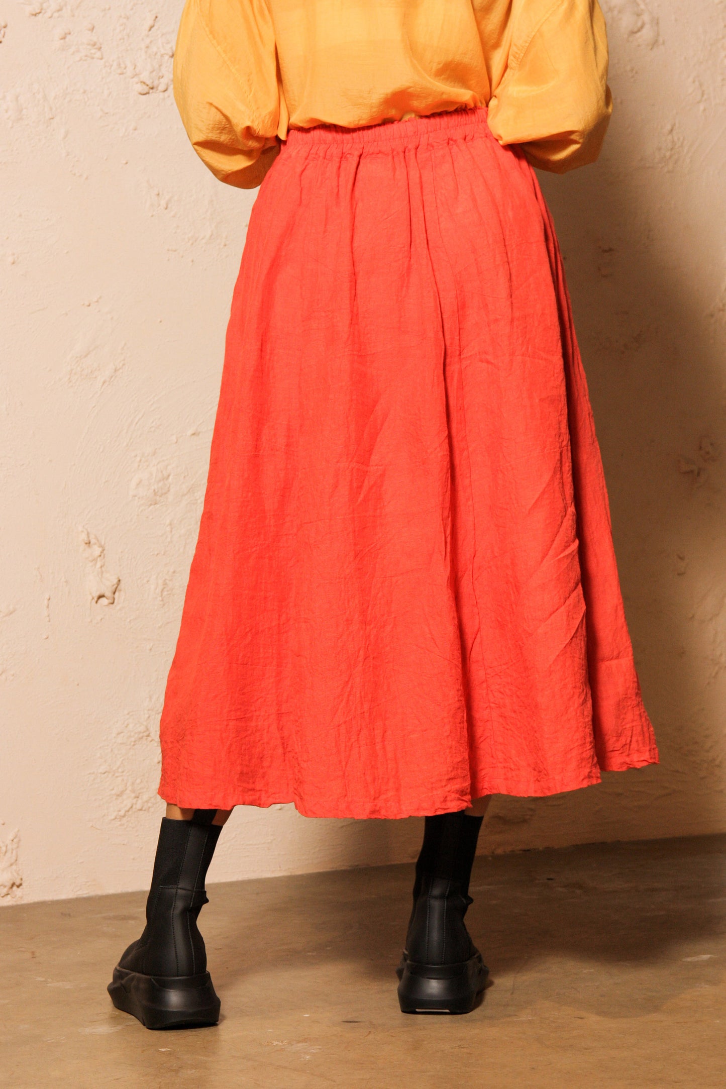 Red Linen Skirt