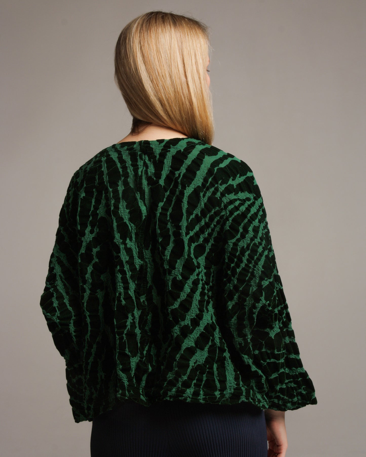 Green Animal Print Flocky Jacket