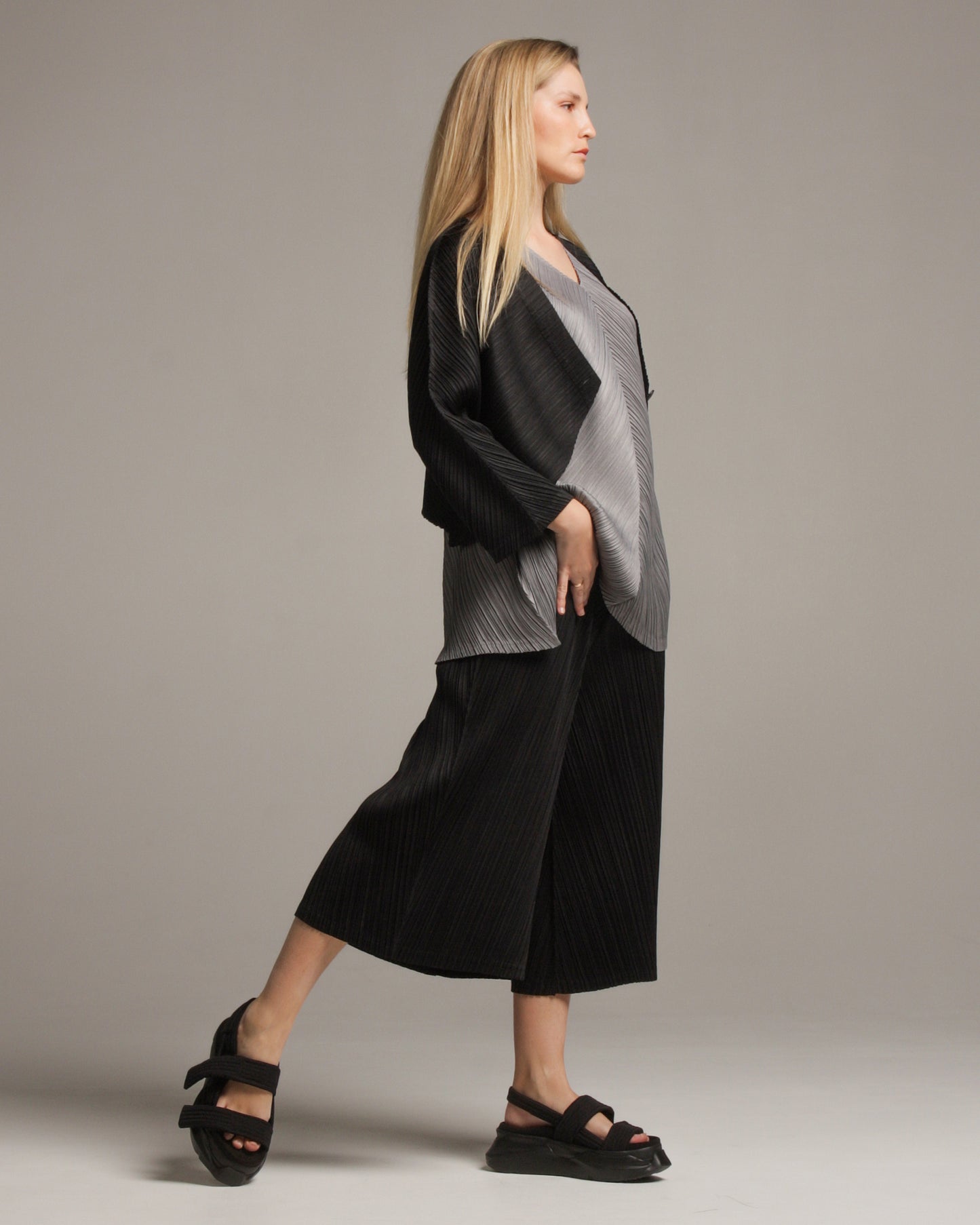 Black Melange Trouser