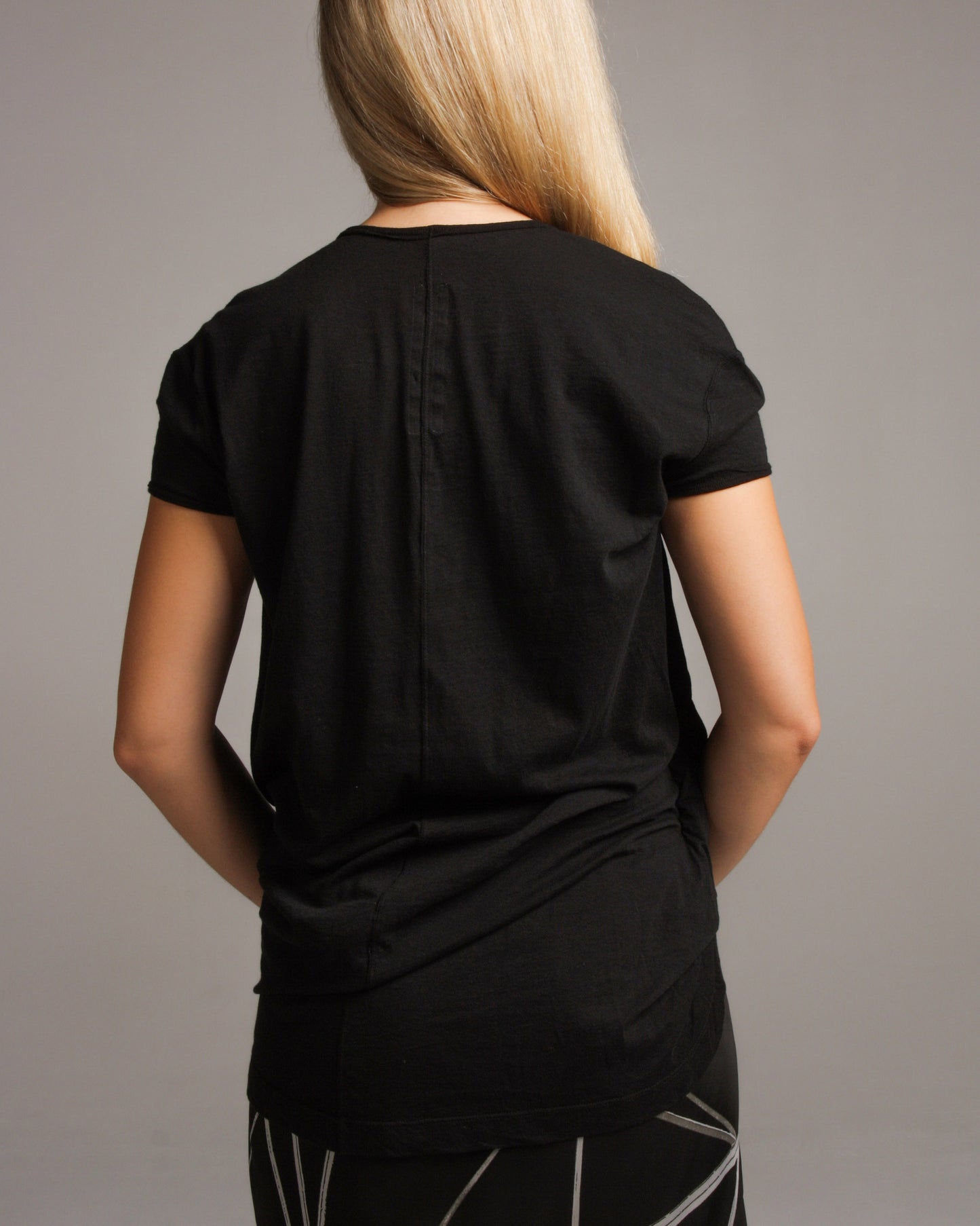 Black Hemp Blend Hiked Tee