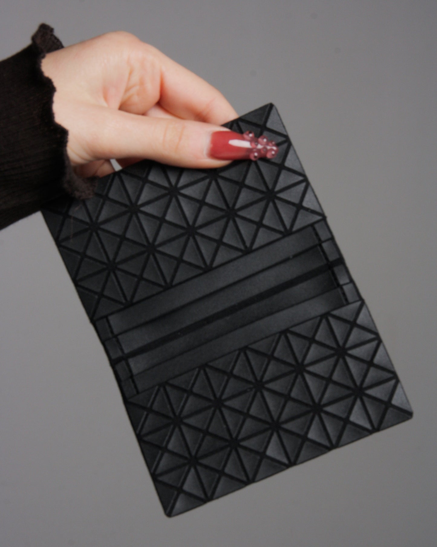 Matte Black Oyster Card Case