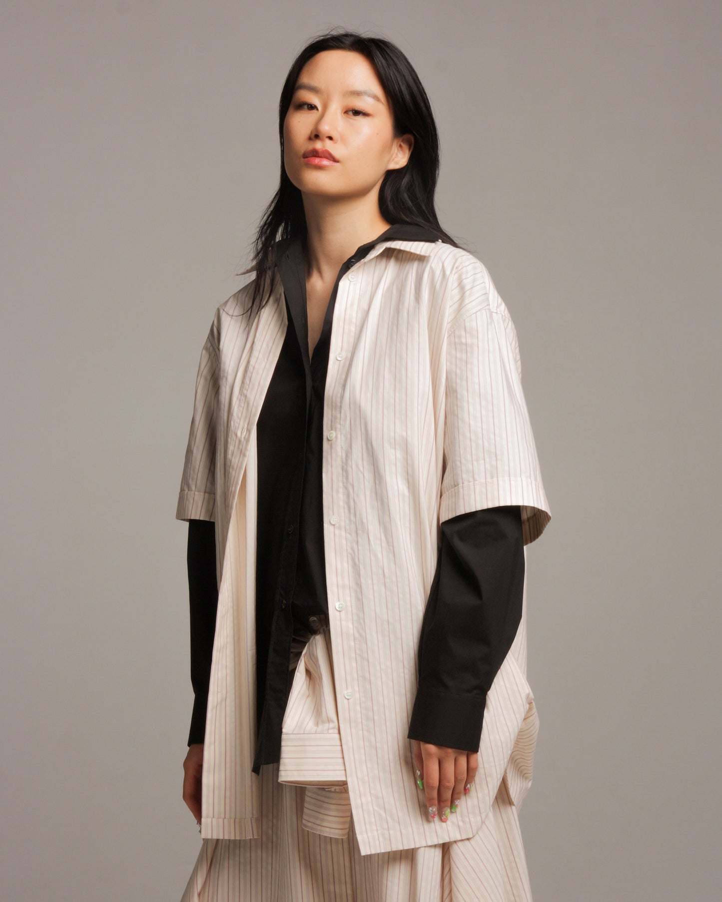 Striped Oversize Double Shirt