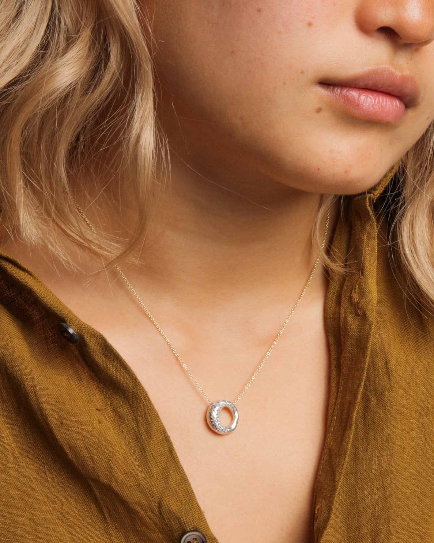 Cleo Diamond Pendant with Gold Chain