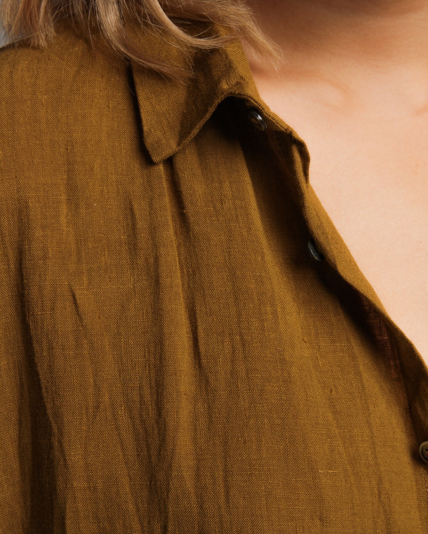 Mustard Relaxed Linen Dress