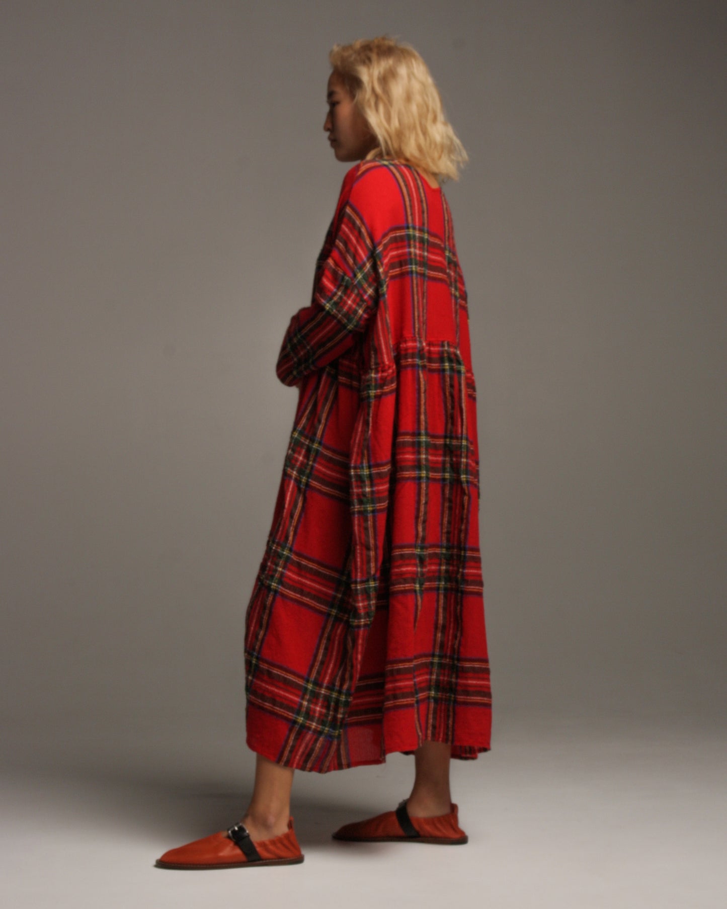 Red Tartan Wool Dress
