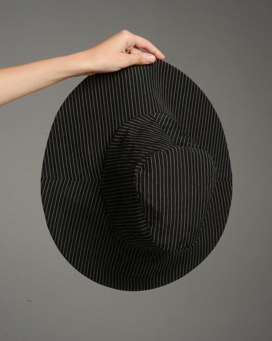 Black Stripe Wide Brim Hat