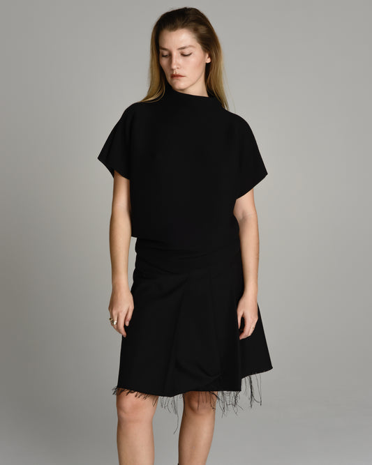 Black High Neck Dolman Stretch Top