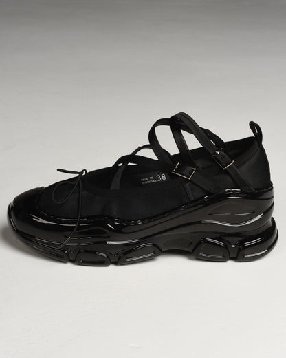Black Low Trek Ballerina Shoes