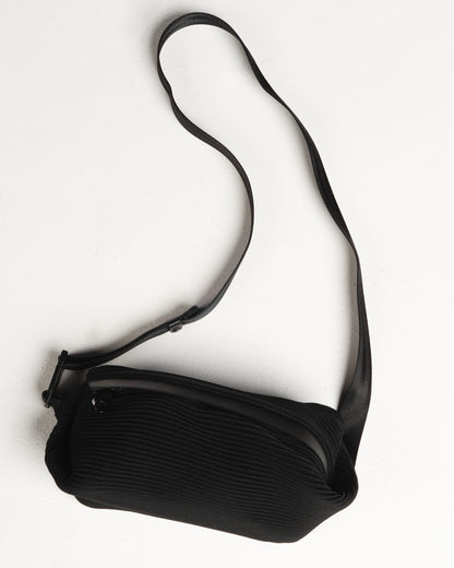 Black Classic Bias Pleats Waistbag