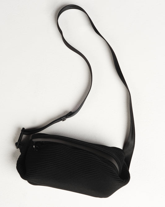 Black Classic Bias Pleats Waistbag