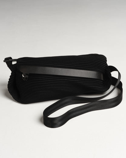 Black Classic Bias Pleats Waistbag