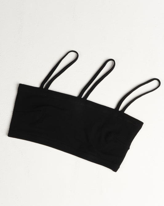 Black Ribbed Nida Bra