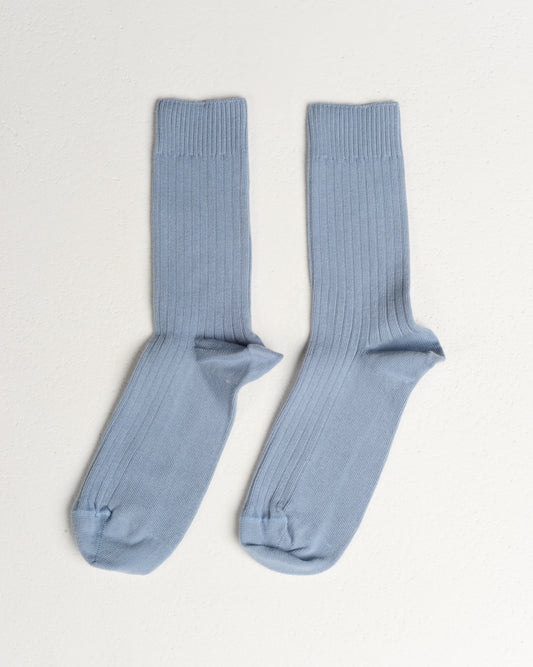 Cove Blue Rib Ankle Socks