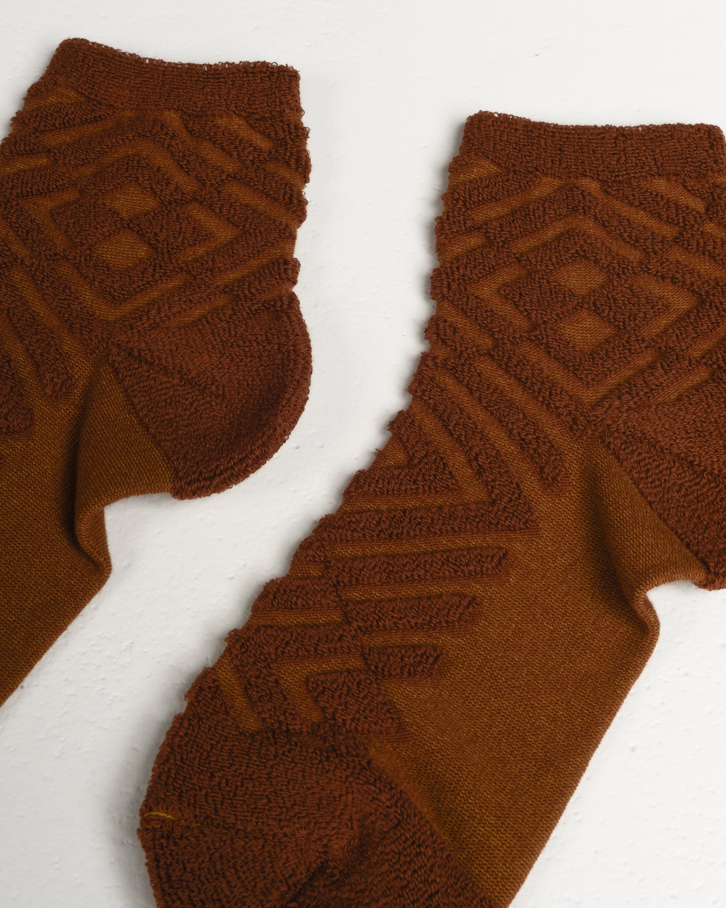 Brown Geometric Farm Socks
