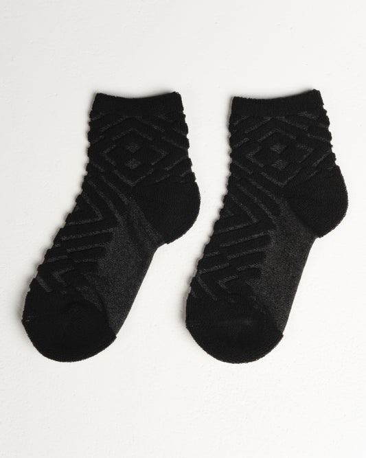 Black Geometric Farm Socks
