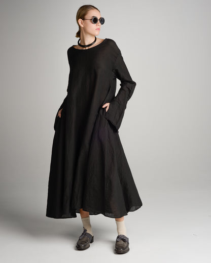Black Oversized Long Sleeve Dress