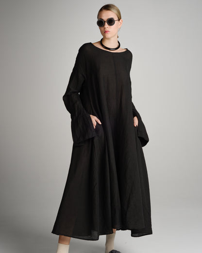 Black Oversized Long Sleeve Dress