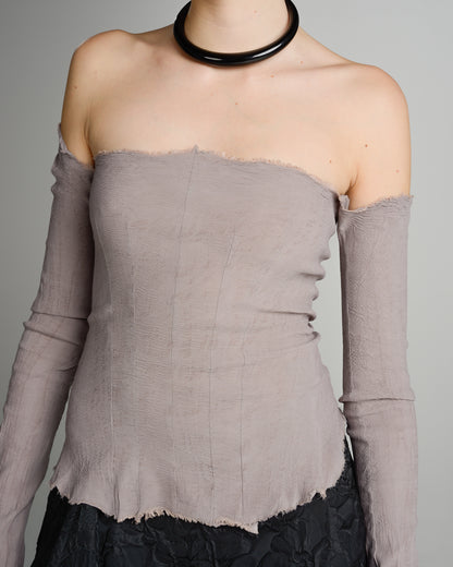 Mauve Shoulderless Stretch Longsleeve Top