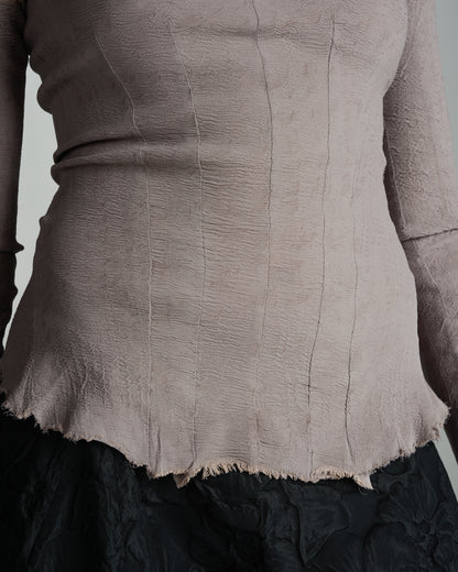 Mauve Shoulderless Stretch Longsleeve Top