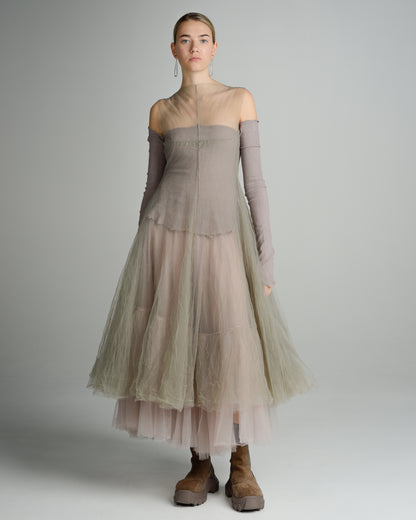 Mauve Shoulderless Stretch Longsleeve Top