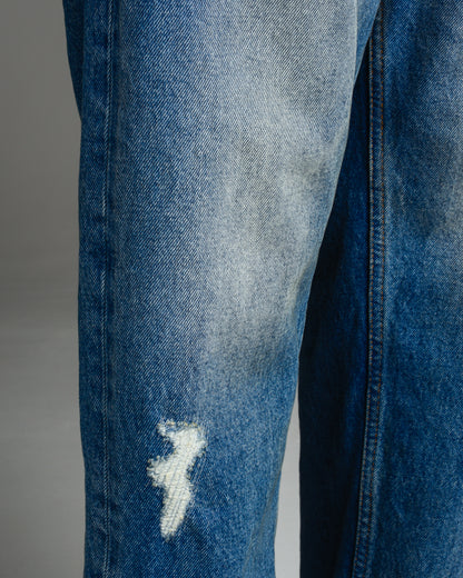 Distressed Denim Cropped Pants