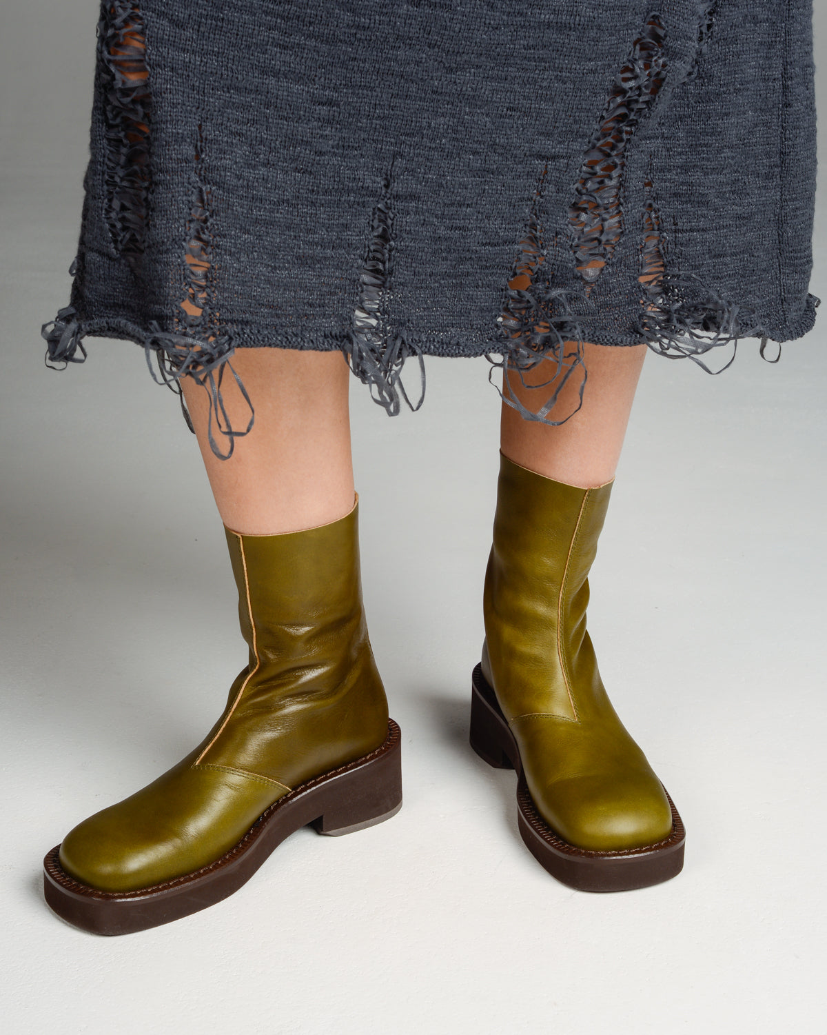Military Olive Ankle Boots – Dilettante - Main Image