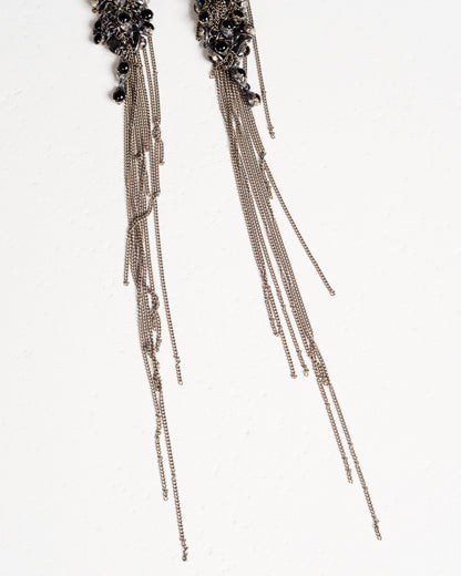 Glass Beads in Resin Steel Chain Earrings