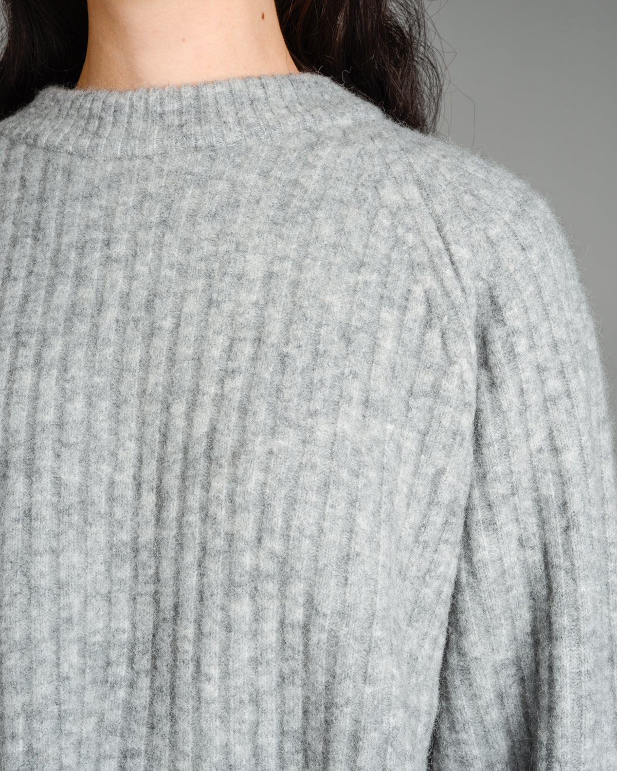 Grey Kalm Chunky Rib Sweater