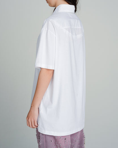 White Short Sleeve Cotton Shirt