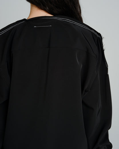 Black Collarless Shirt