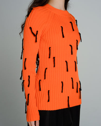 Karan Long Sleeve Fringed Top