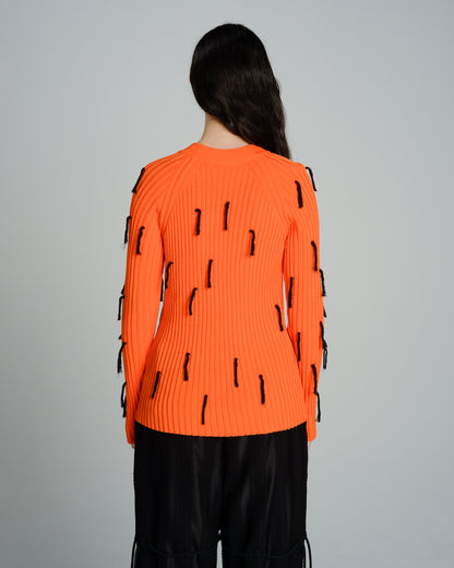 Karan Long Sleeve Fringed Top