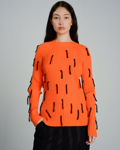 Karan Long Sleeve Fringed Top