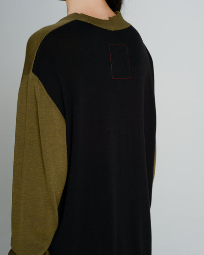 Green and Black Longsleeve Knit Top