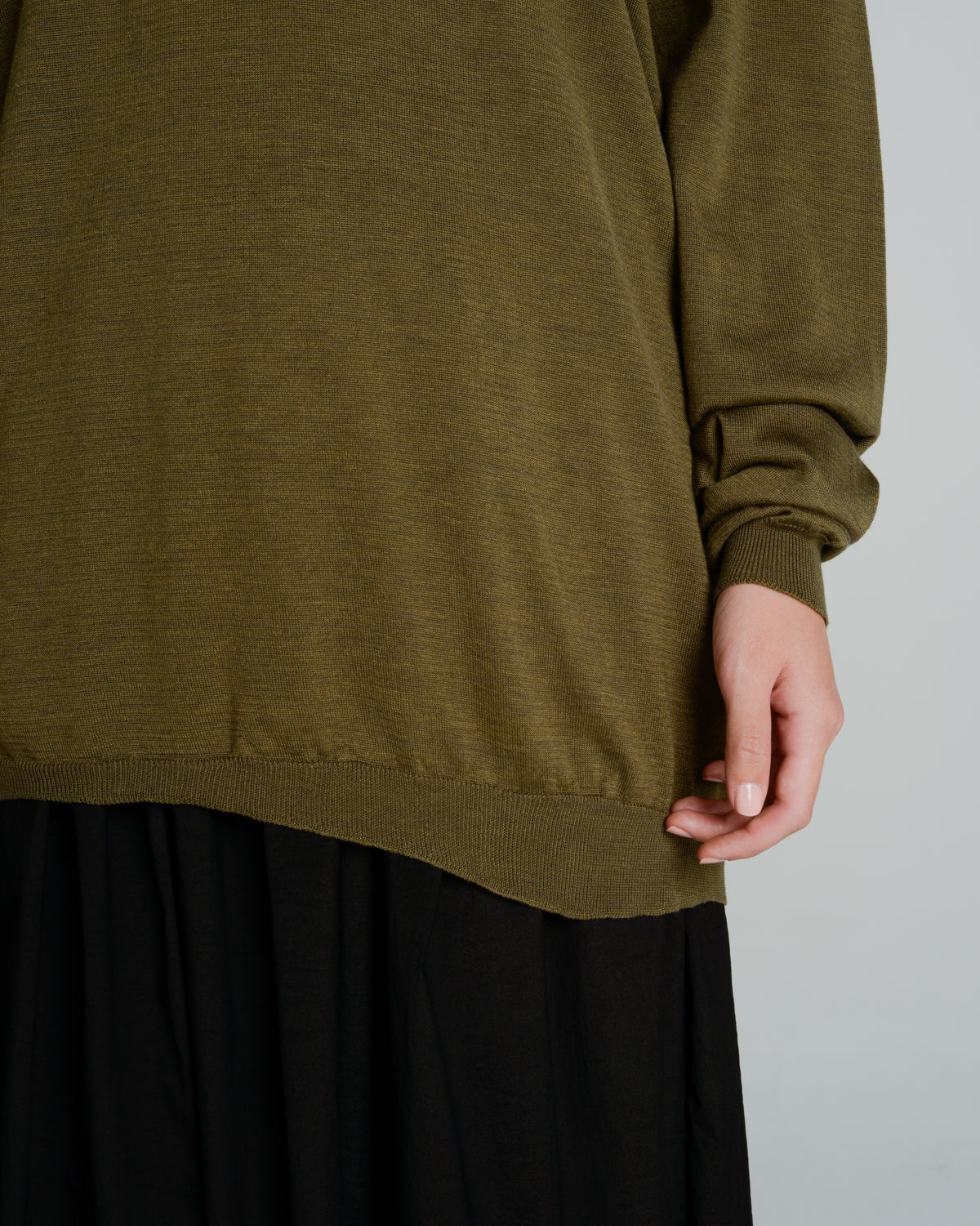 Green and Black Longsleeve Knit Top