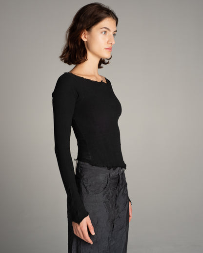 Noir Stretch Longsleeve Top