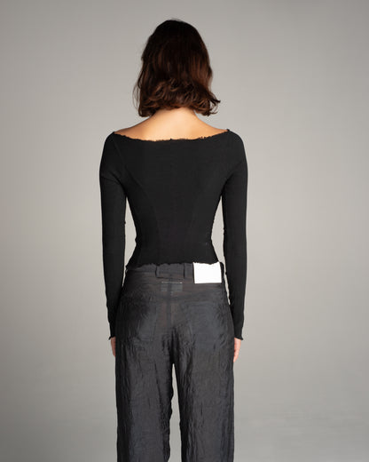 Noir Stretch Longsleeve Top