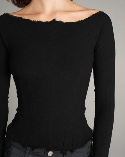 Noir Stretch Longsleeve Top